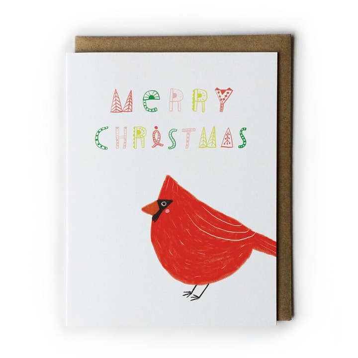 Honeyberry Studios - Wholesale Christmas Card - Cardinal Merry Christmas Greeting Card0