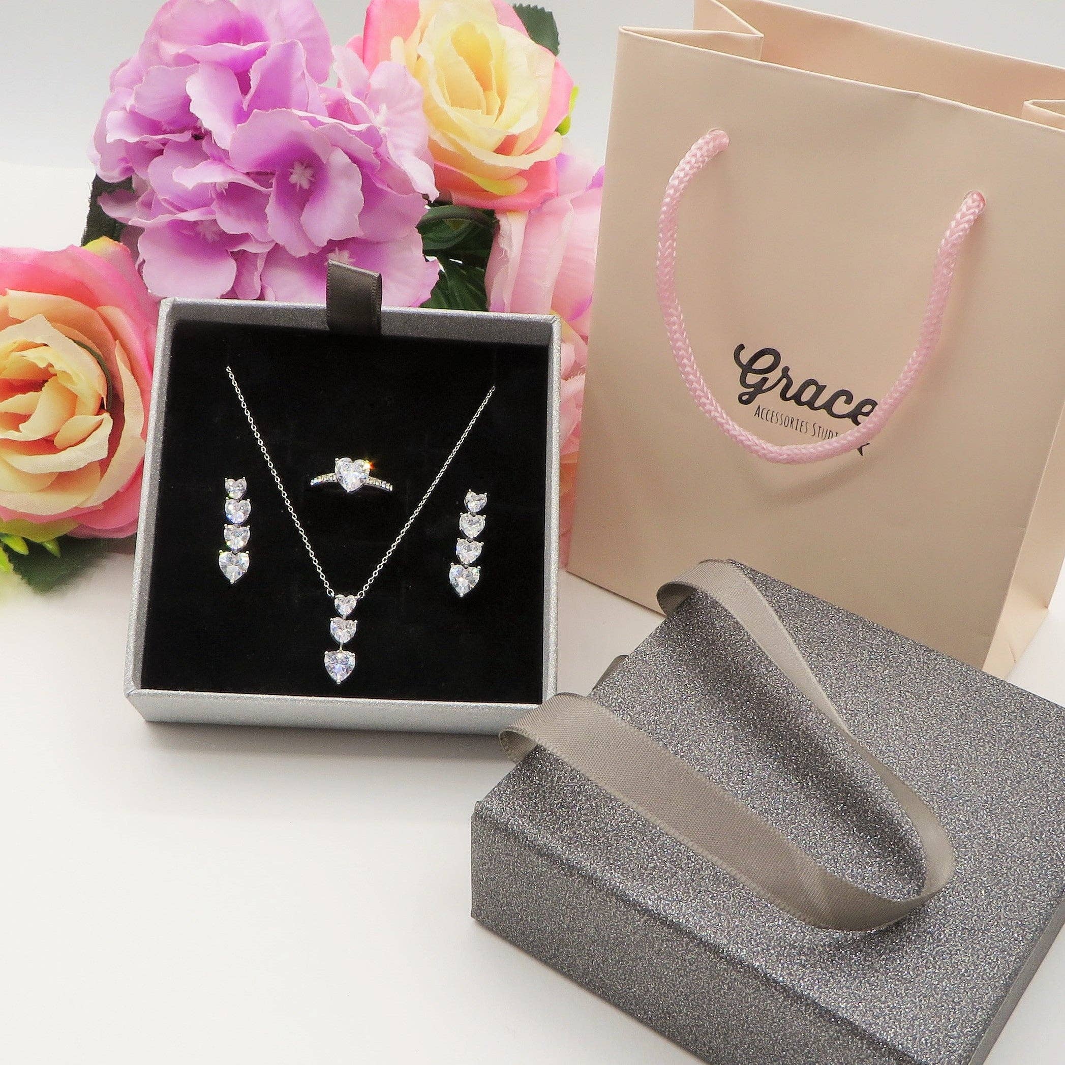 Daemon srls - Wholesale Jewelry Set - CHERIE TRILOGY SET ~ Acciaio inossidabile con cubic zirconia1