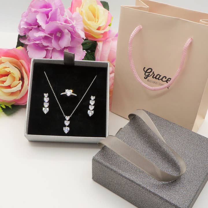 Daemon srls - Wholesale Jewelry Set - CHERIE TRILOGY SET ~ Acciaio inossidabile con cubic zirconia1