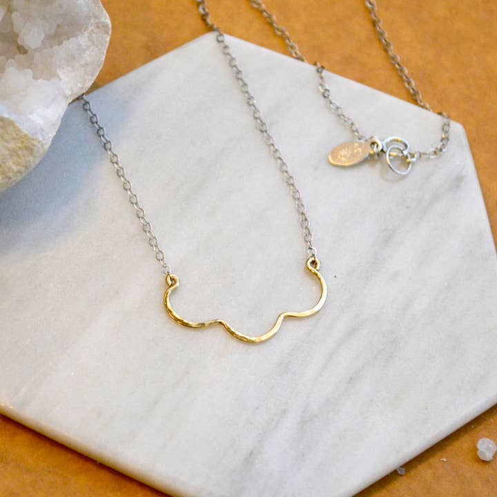 Foamy Wader – Engroshandel Halskæde med vedhæng – Kammusling halskæde - flosset kant shell kurve bar halskæde4