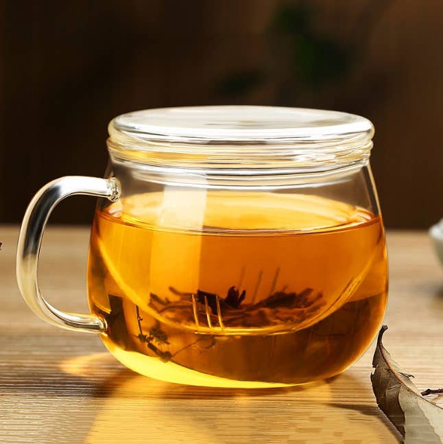 VIGOR - Wholesale Tea Strainer/Infuser - Clear Glass Tea Cup with Infuser and Lid, Borosilicate Large8