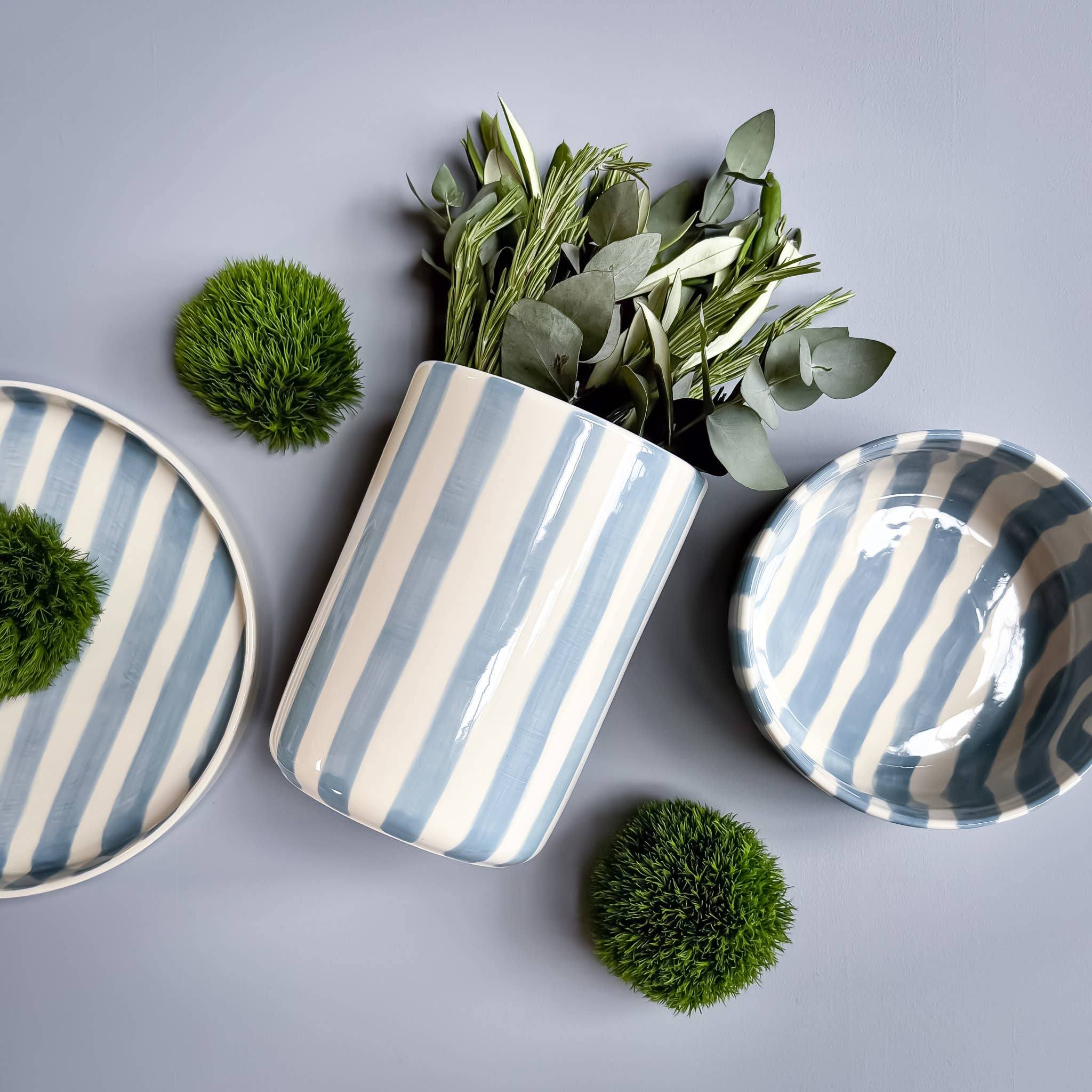 Magazin Minori - Vente Vases - Vase cylindrique Stripes - morning azzurro2