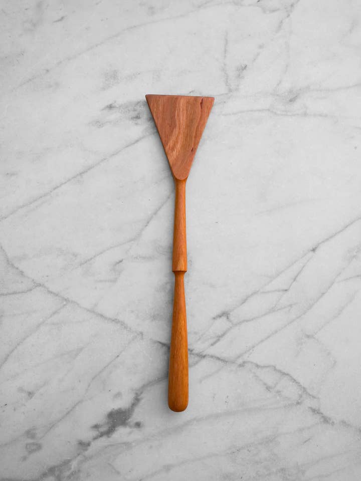 Triangle Spatula - Pinched Handle - Cherry Wood for wholesale by Four Leaf Wood Shop
