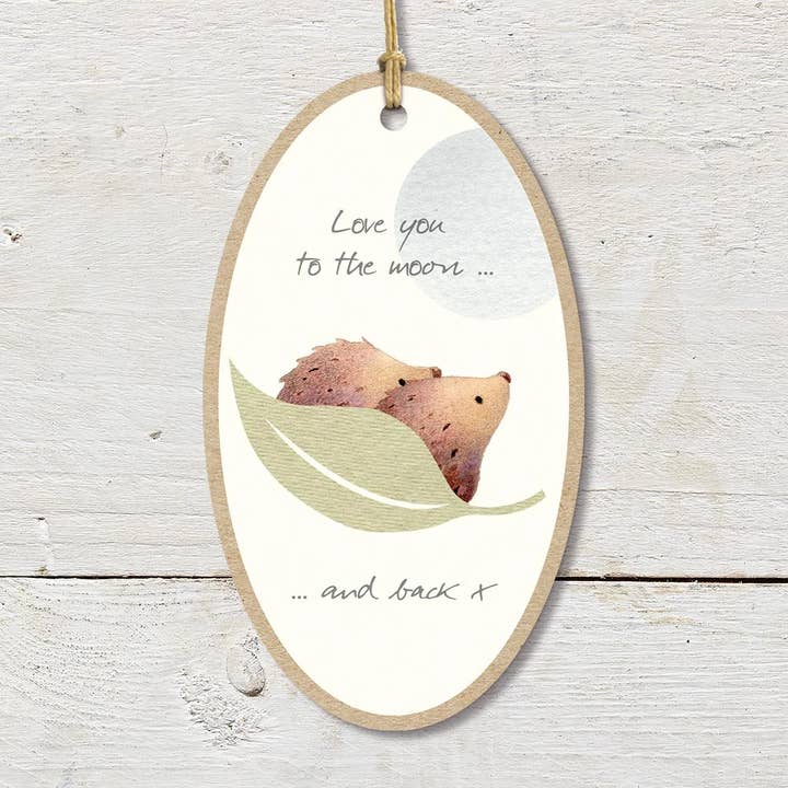LOVE YOU TO THE MOON - HEDGEHOGS - LARGE PLAQUE for wholesale by Ginger Betty Ltd