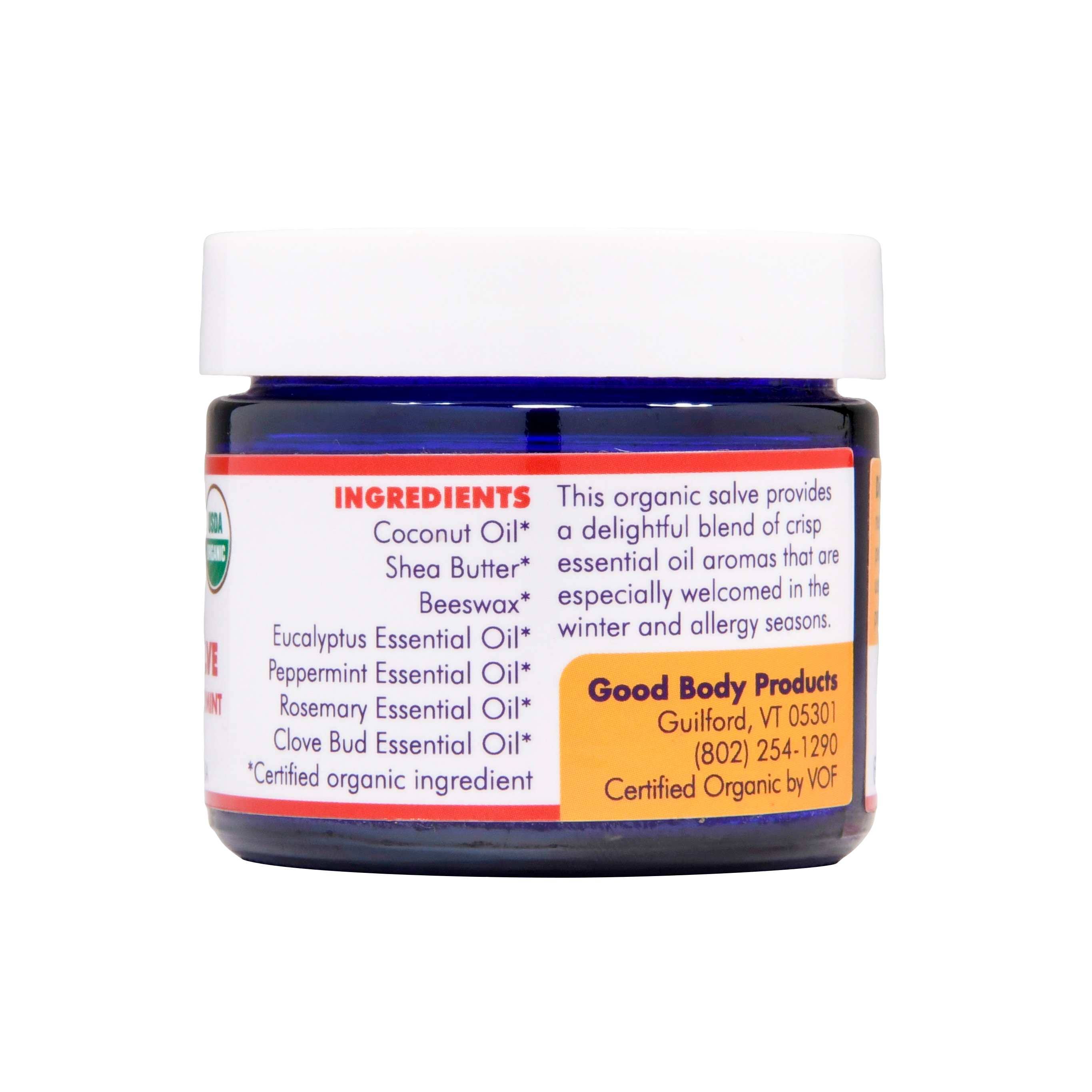Good Body Products - Vente Crème/baume/pommade cicatrisante - Pommade pour la poitrine à l'eucalyptus et à la menthe poivrée2