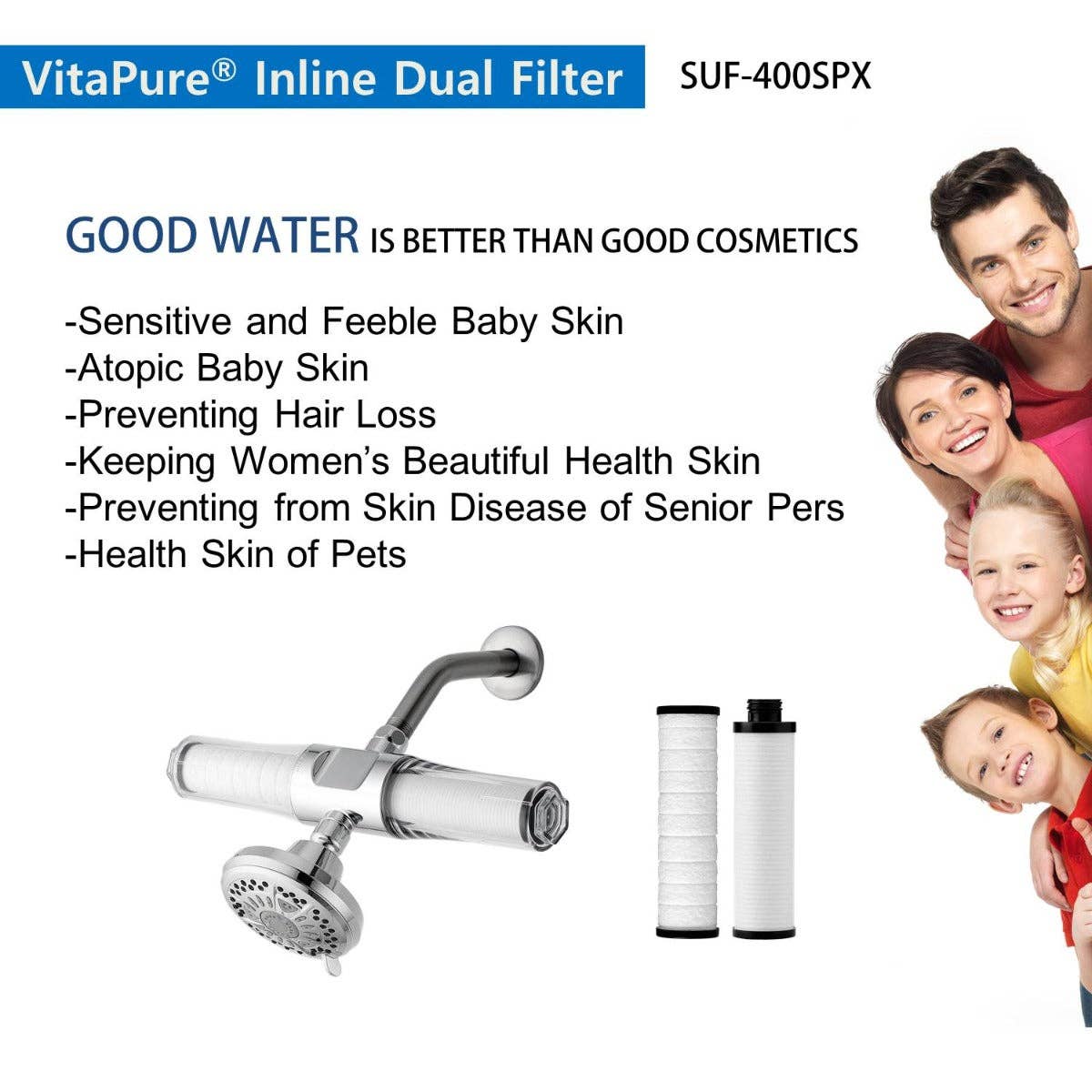 VitaPure America - Wholesale Water Filter - SUF-400SPX Inline Universal Shower filter7