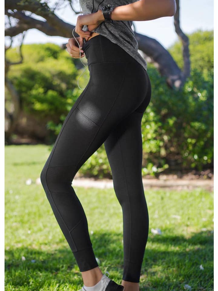 Black Mesh Insert F/L High Waisted leggings for wholesale on Faire