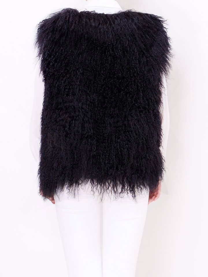 Gilet Shearling Nero per la vendita all'ingrosso da parte di Pellobello