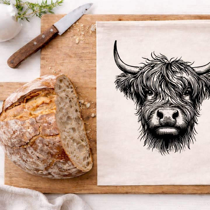 Sac à pain/Vache Highland/Rangement alimentaire pour la vente par Your Green Kitchen