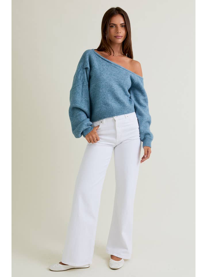 LE LIS - Wholesale Knit Sweater - Women's - ASYMMETRICAL SHOULDER SWEATER TOP11