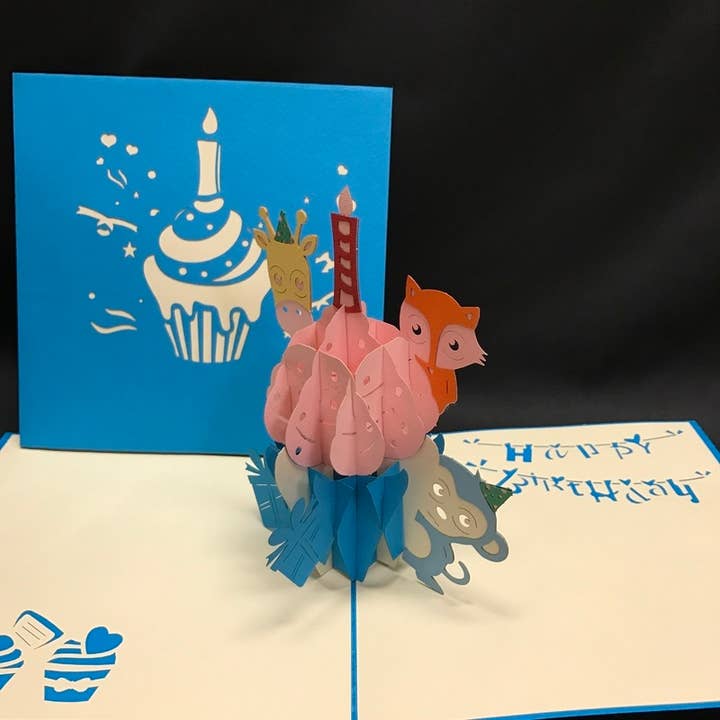 Cupcake animaux du jour B pour la vente par Poppin Cards and Gifts