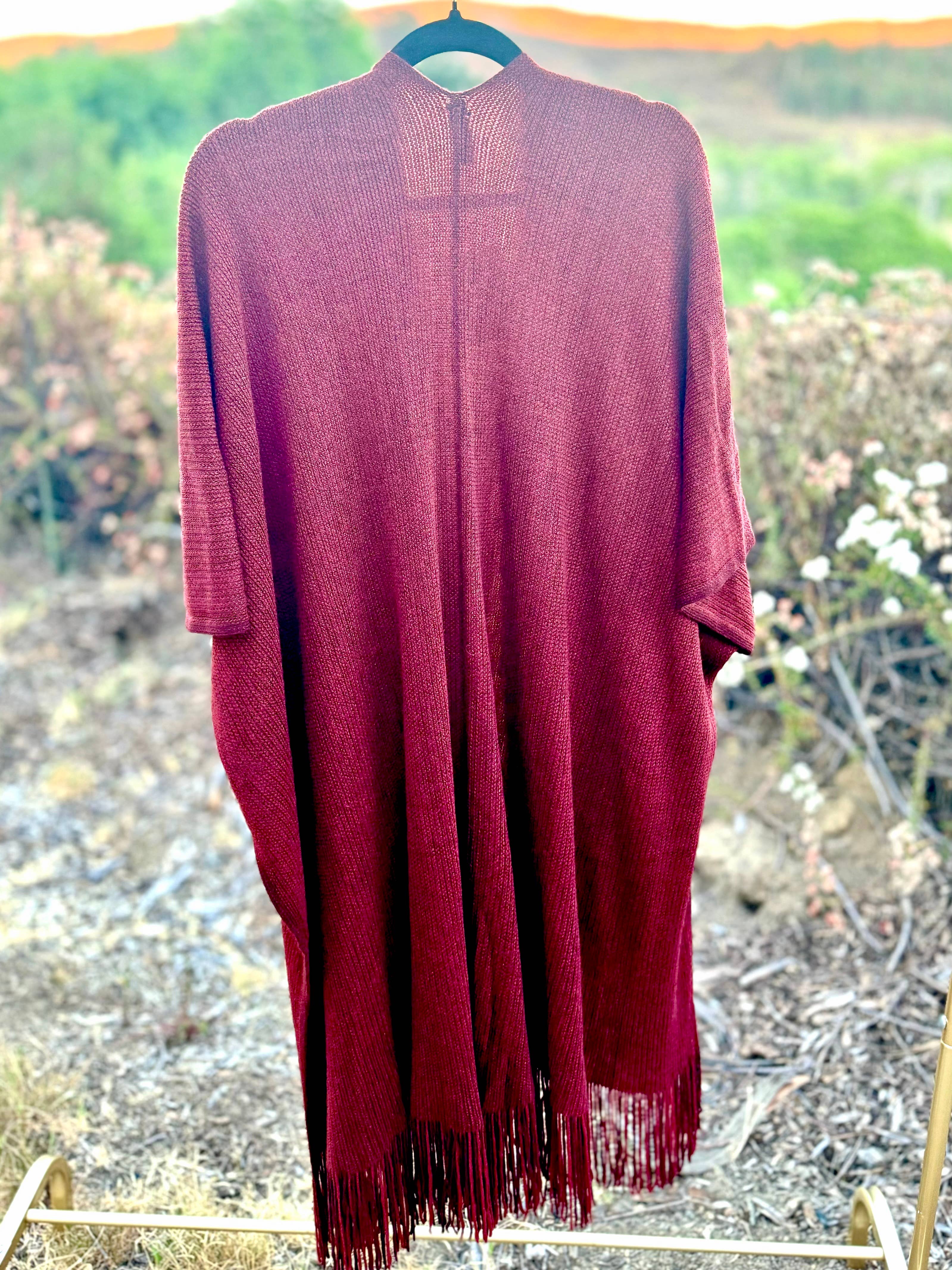 Justin & Taylor – wholesale Kofta - Dam – Harlow cardigan | Kimono-cardigan med fickor och fransad nederkant62