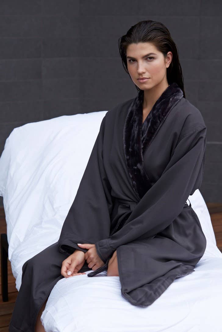 Mansfield Luxe Lounge - Wholesale Robe - Women's - Microfiber Shimmer Lined Robe