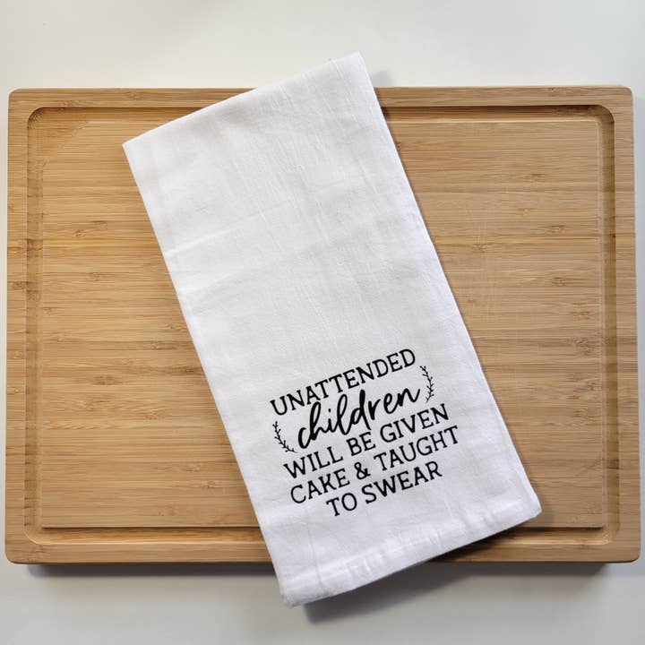 Toalha de chá infantil autônoma - branco por atacado de Sweet Ash Creations