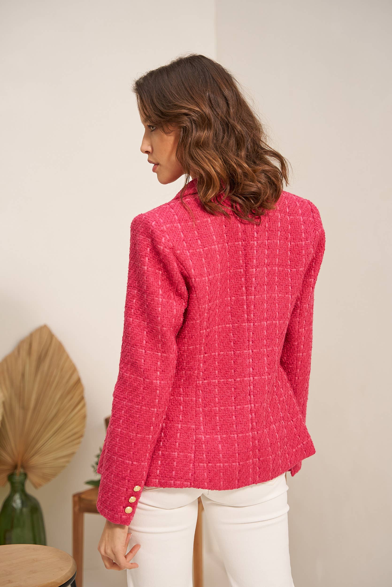 Attentif Paris – wholesale Jacket – Women's – Slim Fit Plain Tweed Jacket13