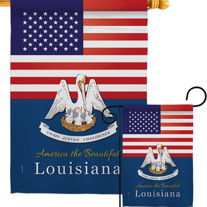 Two Group Flag Co - Venta al por mayor Bandera y manga de viento - Bandera decorativa de los estados de Luisiana Americana
