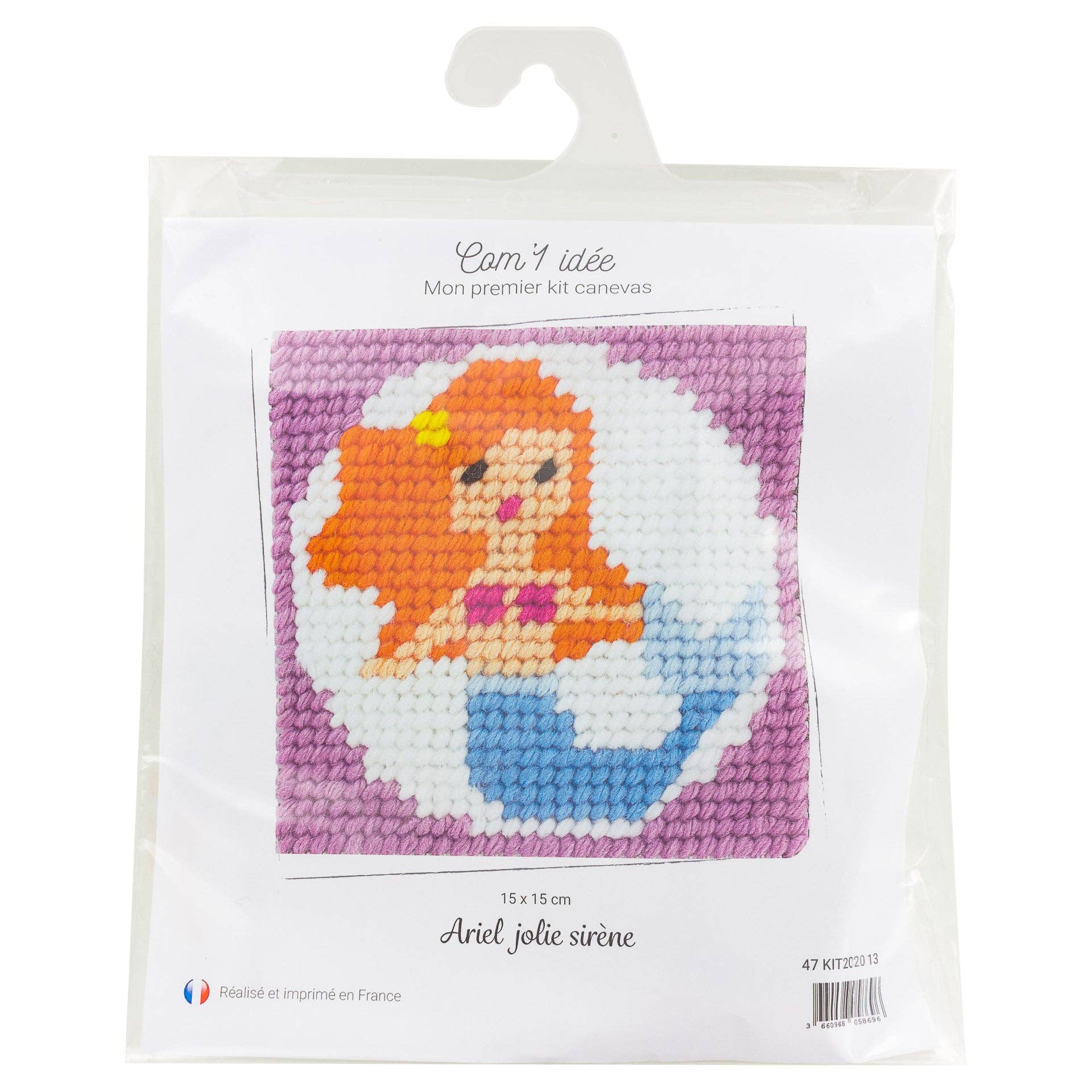 Com'1 Idée – wholesale Embroidery/cross-stitch supplies – Sudan canvas kit | Ariel pretty mermaid0