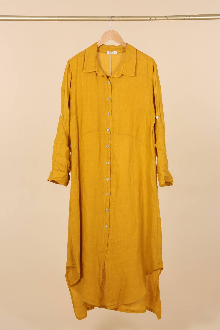 la maison des fibres naturelles - Wholesale Button Down Shirt - Women's - Long shirt dress 68036 100% LINEN38