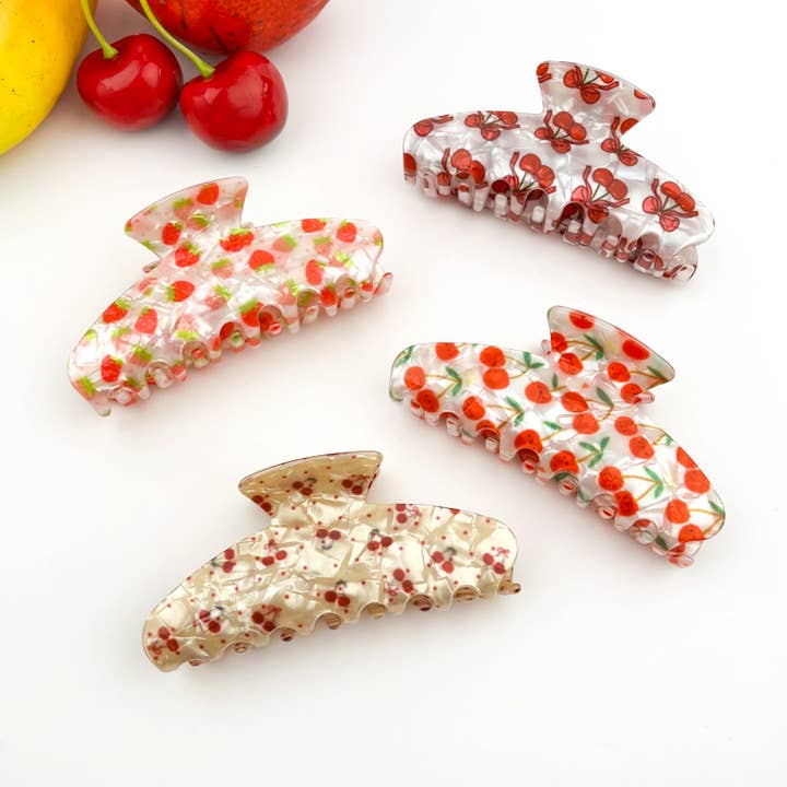TheDivaSoap - Wholesale Hair Clip - Women's - Fruity Hair Clip, Cherry & Strawberry Hair Claw Clip9