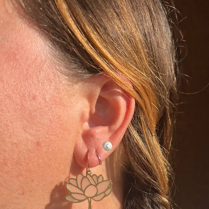 Wild Lupine Folkcraft - Wholesale Dangle Earrings - Peony // stained glass resin earrings