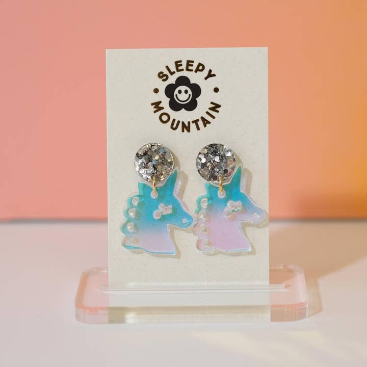 Sleepy Mountain - Wholesale Dangle Earrings - Iridescent Unicorn Dangle Earrings4