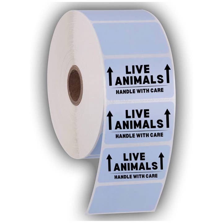 Unknown Designs - Wholesale Sticker - 500 Live animals, handle with care packaging label stickers