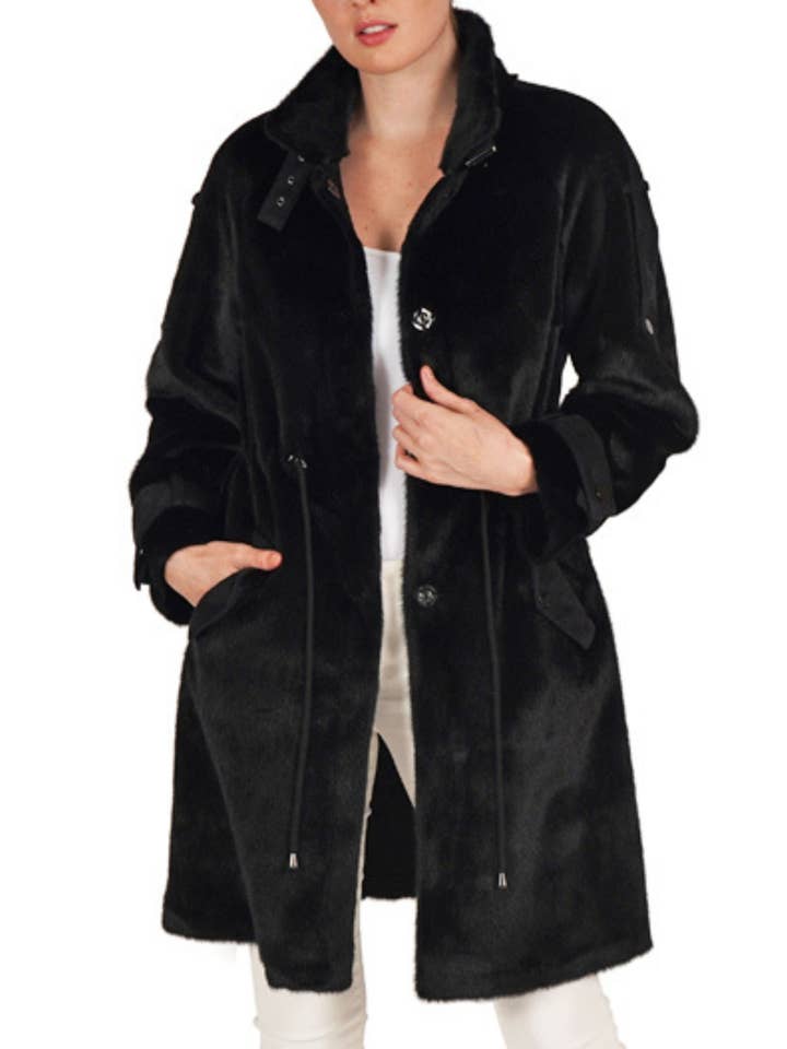 Love Token Drawstring Waist Parka Jacket for wholesale by New Yorker's Apparel
