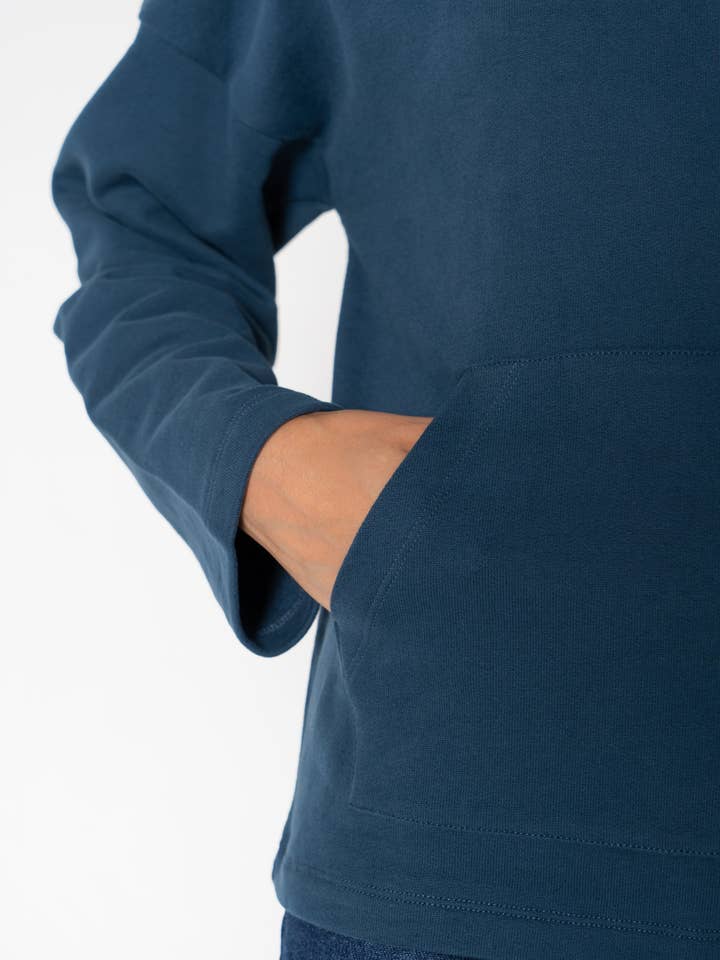 Funnel Neck Sweatshirt with dropped shoulder for wholesale by NU-IN