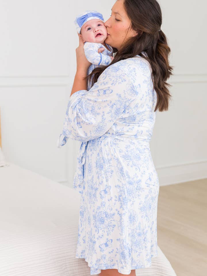 Blue SoftSnooze™ Women's Bamboo Viscose Periwinkle Butterfly Garden Mommy & Me Maternity Robe
for wholesale on Faire1