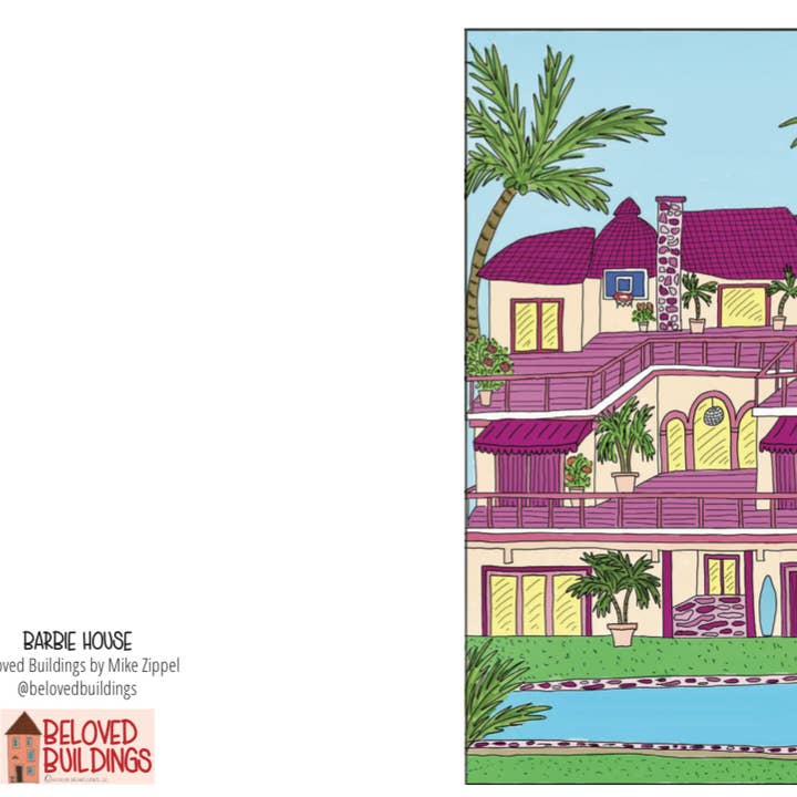 Barbie House - Greeting Card - A2 for wholesale by Only In My Dreams Events LLC