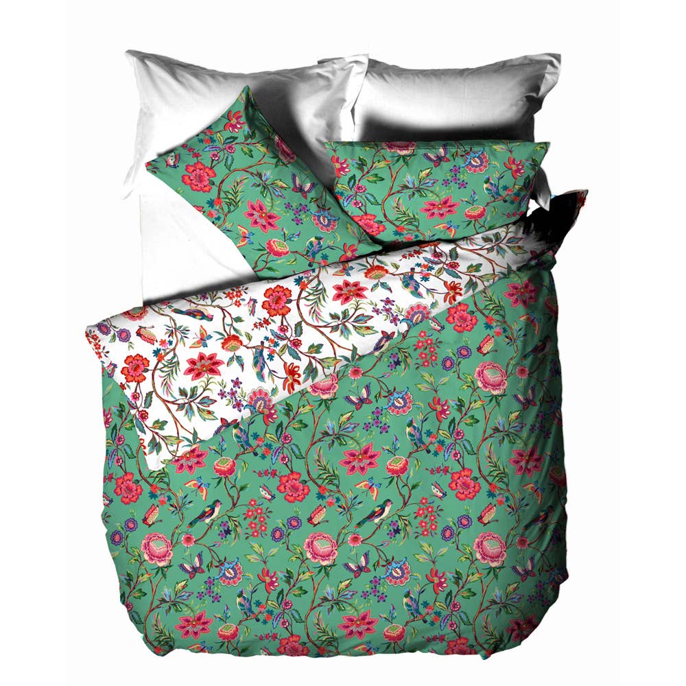 Pomelo Tropical Floral Duvet Cover Set Verdi for wholesale on Faire3