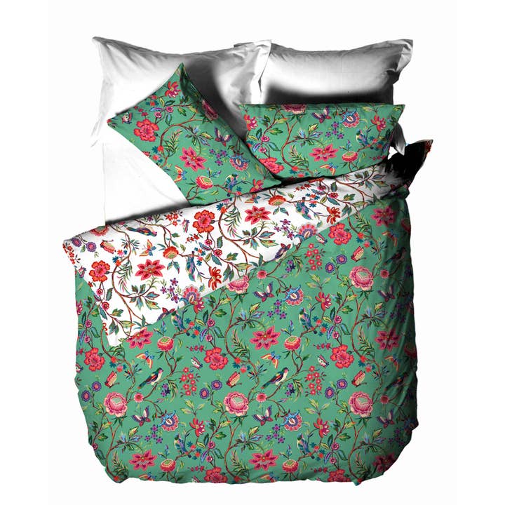 Pomelo Tropical Floral Duvet Cover Set Verdi for wholesale on Faire3