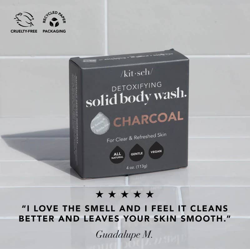 KITSCH - Wholesale Bar Soap - Charcoal Detoxifying Solid Body Wash1