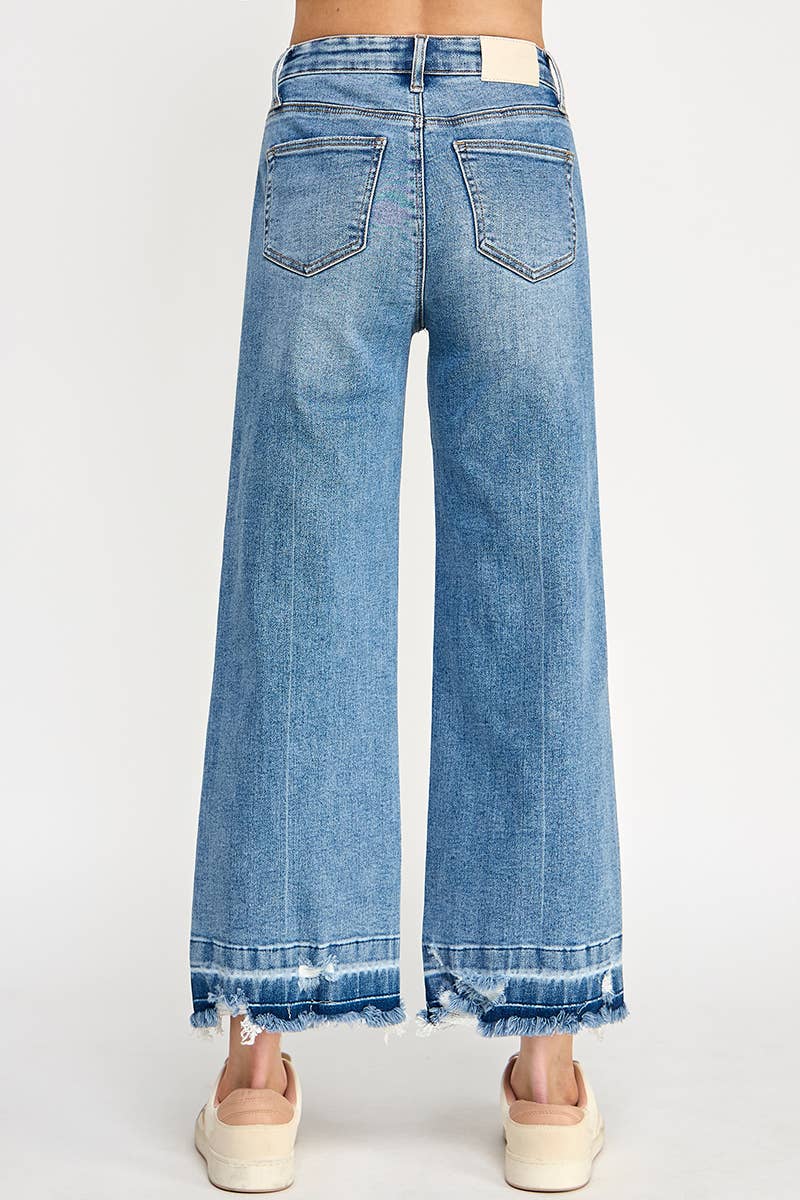 SAIGE DENIM - Wholesale Jeans - Women's - P8121M- TUMMY CONTROL HIGH RISE CROP WIDE W/ RELEASED HEM4