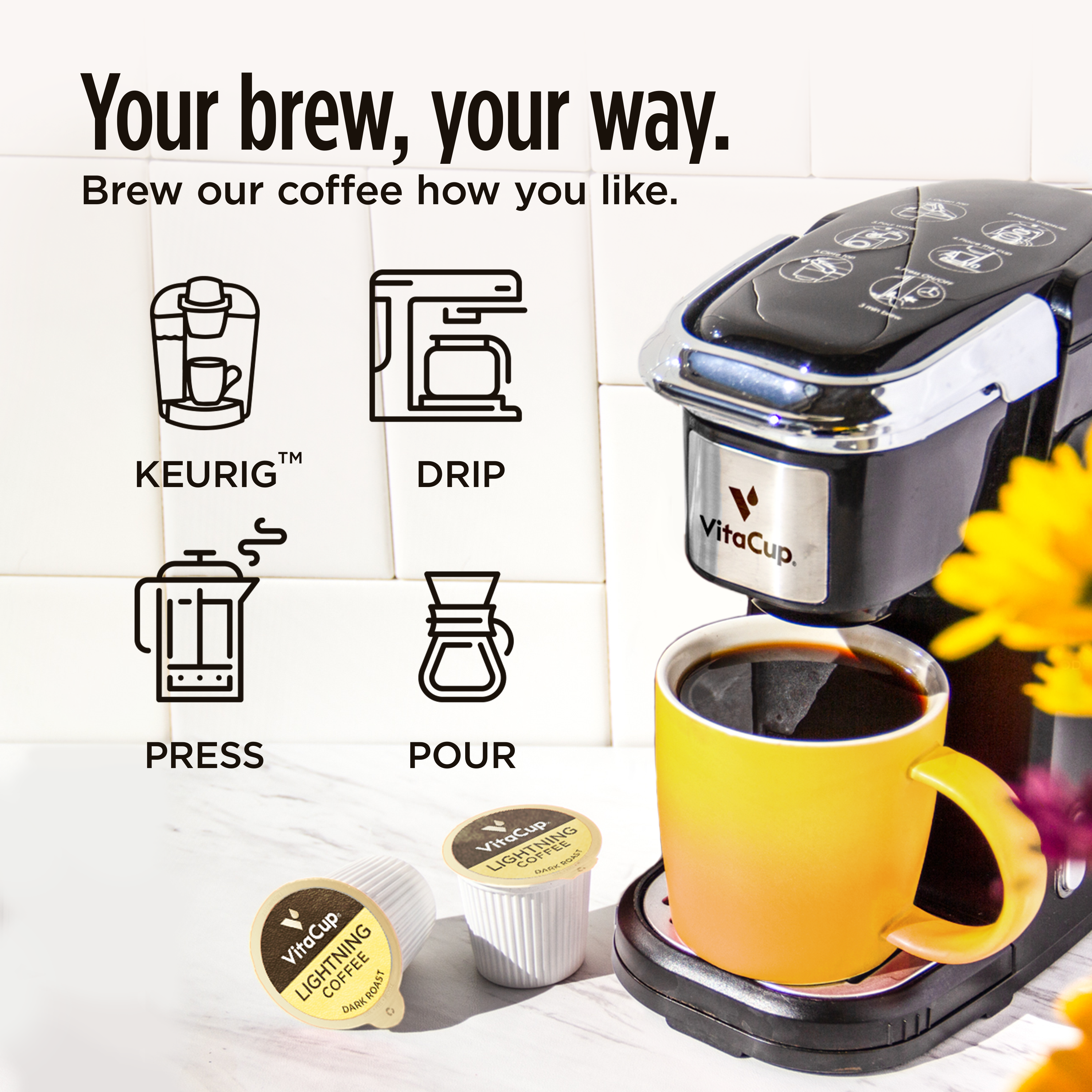 VitaCup - Wholesale Ground Coffee - 16ct Lightning Blend Coffee Pods4