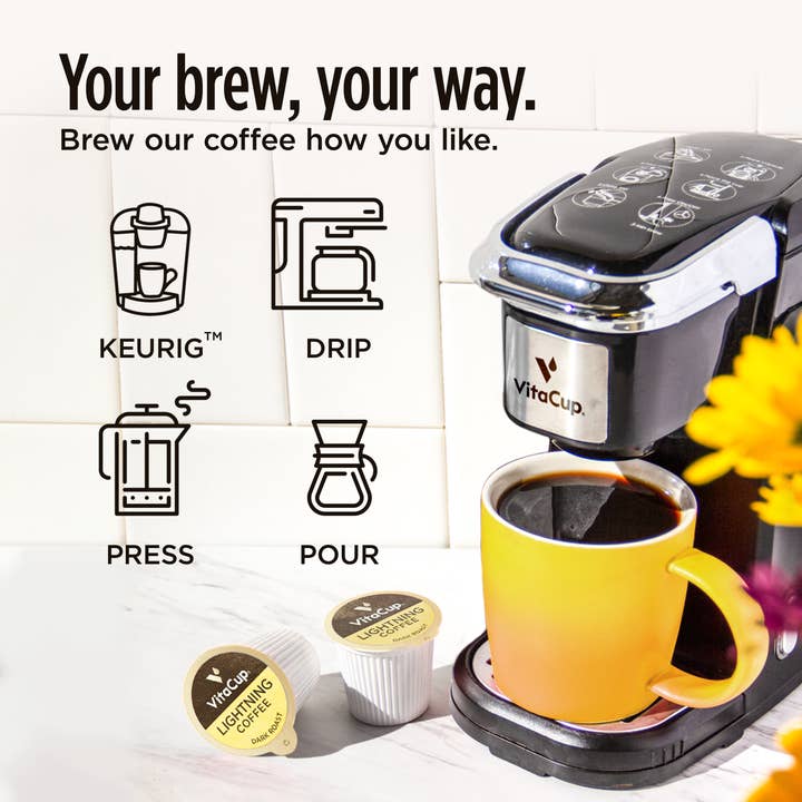 VitaCup - Wholesale Ground Coffee - 16ct Lightning Blend Coffee Pods4