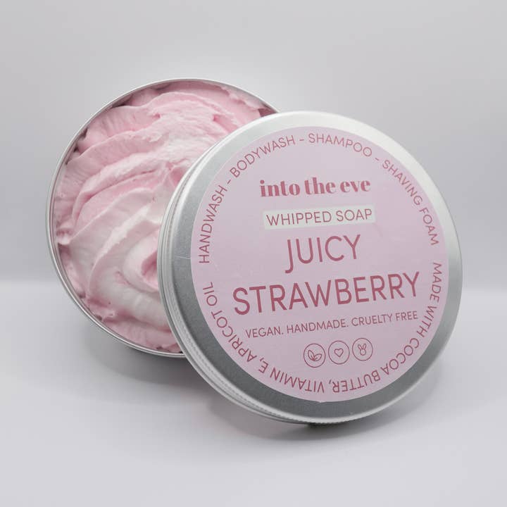 Juicy Strawberry whipped soap for wholesale by Into the Eve