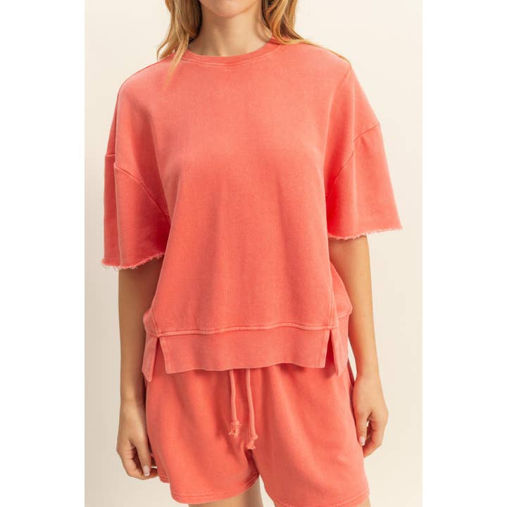 HYFVE - Wholesale Top & Short Set (NOT Loungewear) - Women's - DZ25A717-SET-Short Sleeve Tee And Flowy Shorts Set