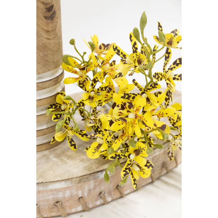 Wholesale Home Decor - Wholesale Artificial flowers - Yellow Butterfly Orchid 14in