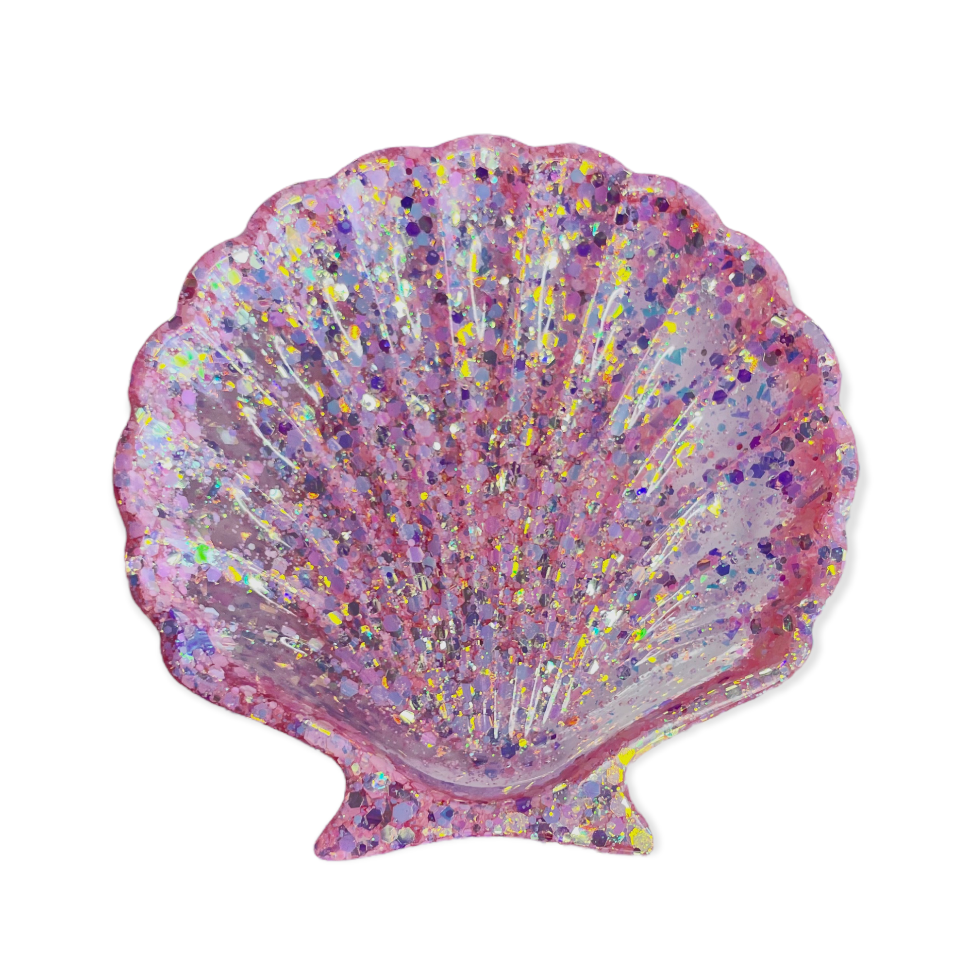 Somin - Wholesale Jewelry Dish - Decorative glitter Seashell Plate - light pink0