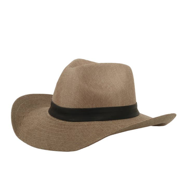 Outdoor Cap Khaki & Dark Brown Cowboy Hat for wholesale by Outdoor Cap