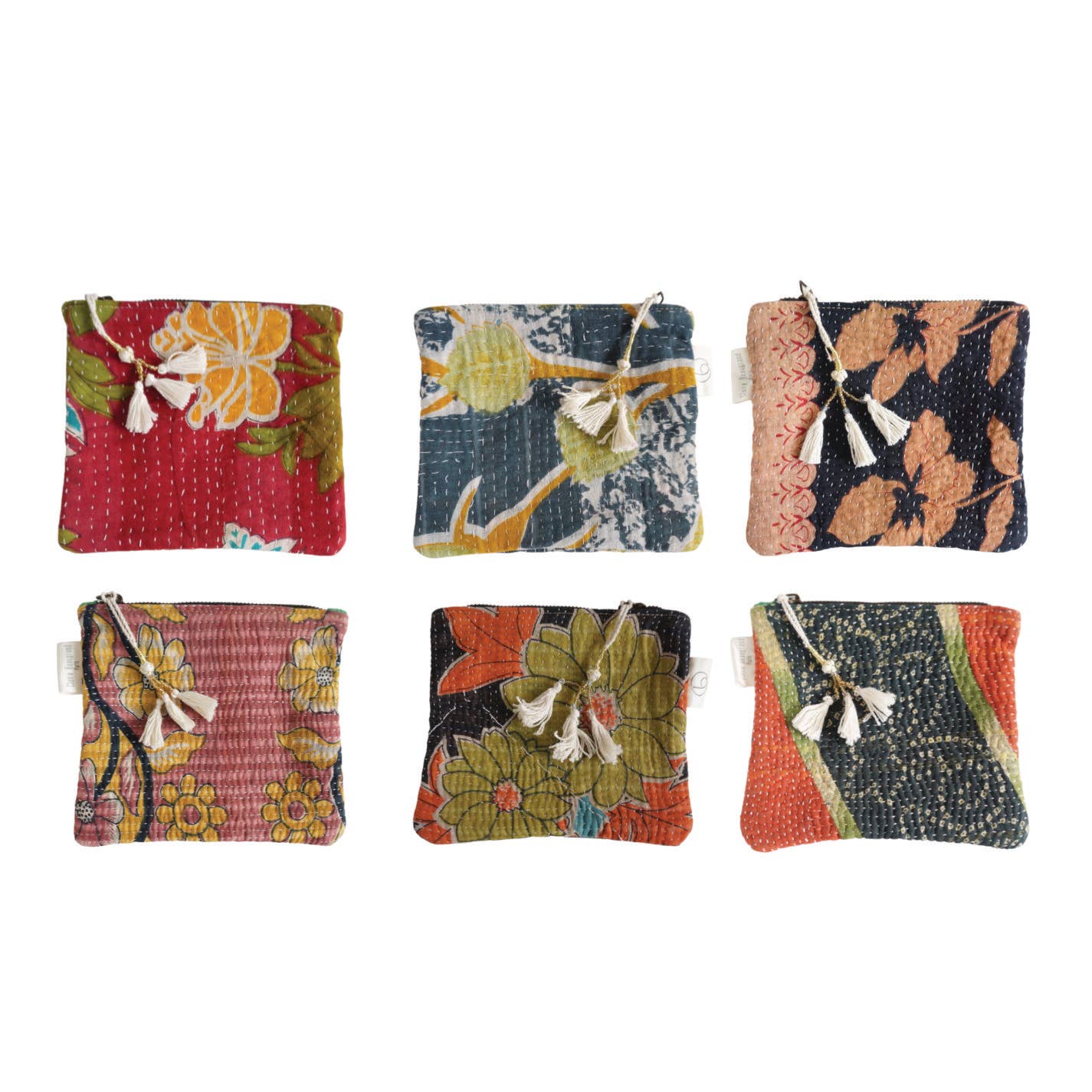 Claire Beaugrand - Wholesale Pouch - Women's - Set of 6 kantha pouches No. 423