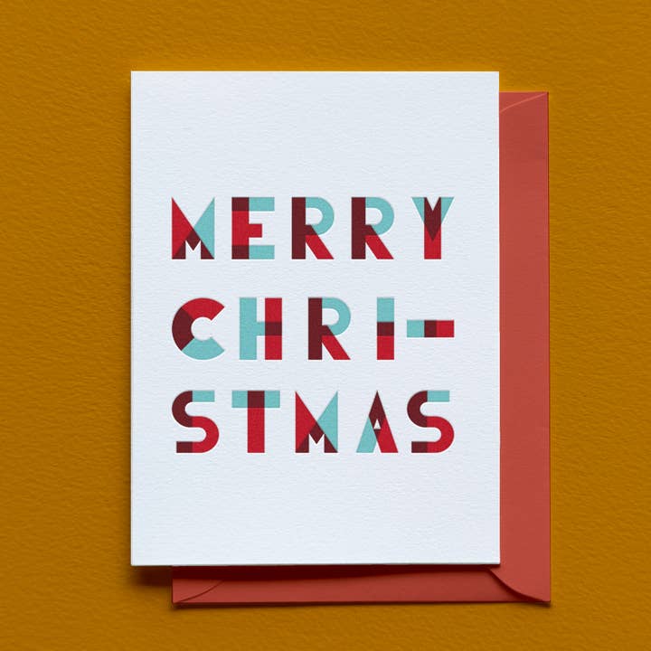 Carte typographique Joyeux Noël pour la vente par Laughing Owl Press Co.