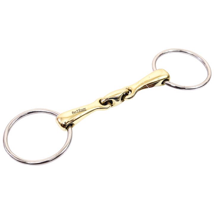 Bar H Equine Eggbutt O Ring French Link Snaffle Brass Mouth Bit | Bits for wholesale by HILASON