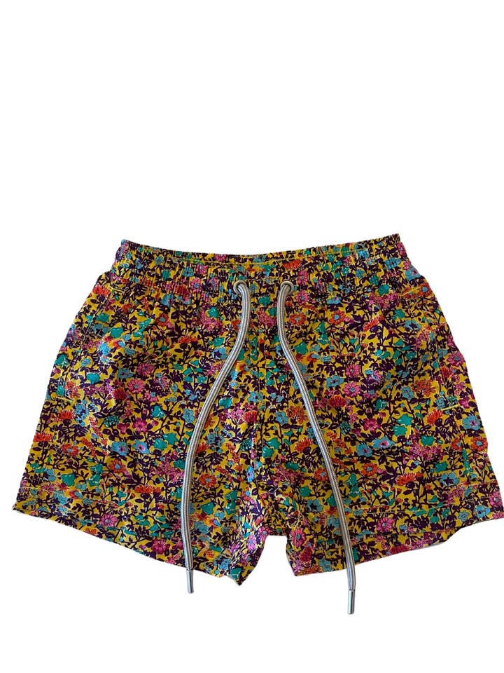 Beach Kids Woxer Floral Yellow Print for wholesale by Wikini USA
