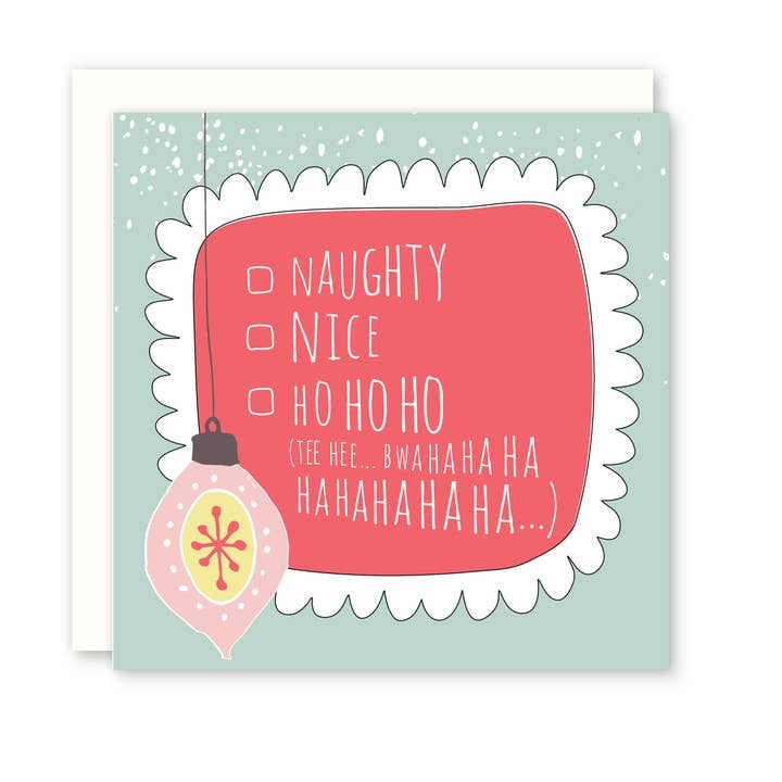 Boxed Set of 8 - Naughty Nice ho ho ho - (Holiday) for wholesale by Raincity Prints