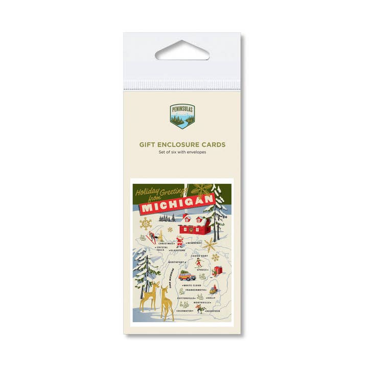 Peninsulas - Wholesale Season's Greetings Card - Holiday Greetings from Michigan Gift Enclosure Cards0