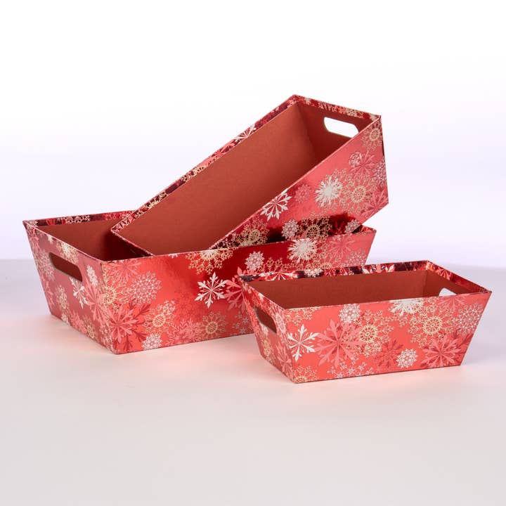 Willow Group - Wholesale Decorative Tray - Paperboard Tray w/inset handles- Snowflakes2