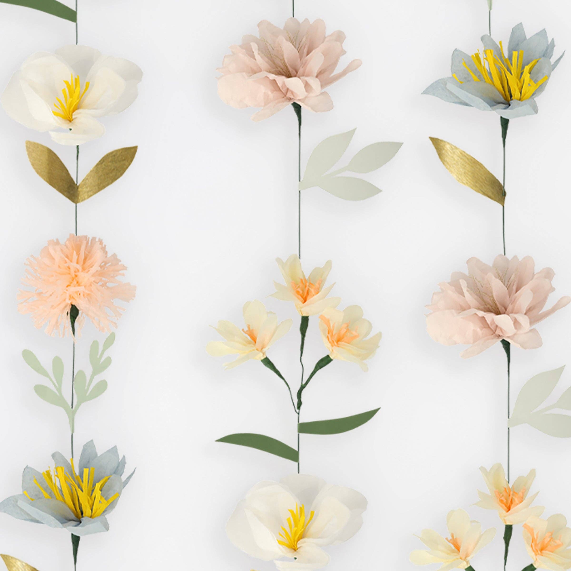Meri Meri – wholesale Bunting/garland – Pastel Flower Wall1