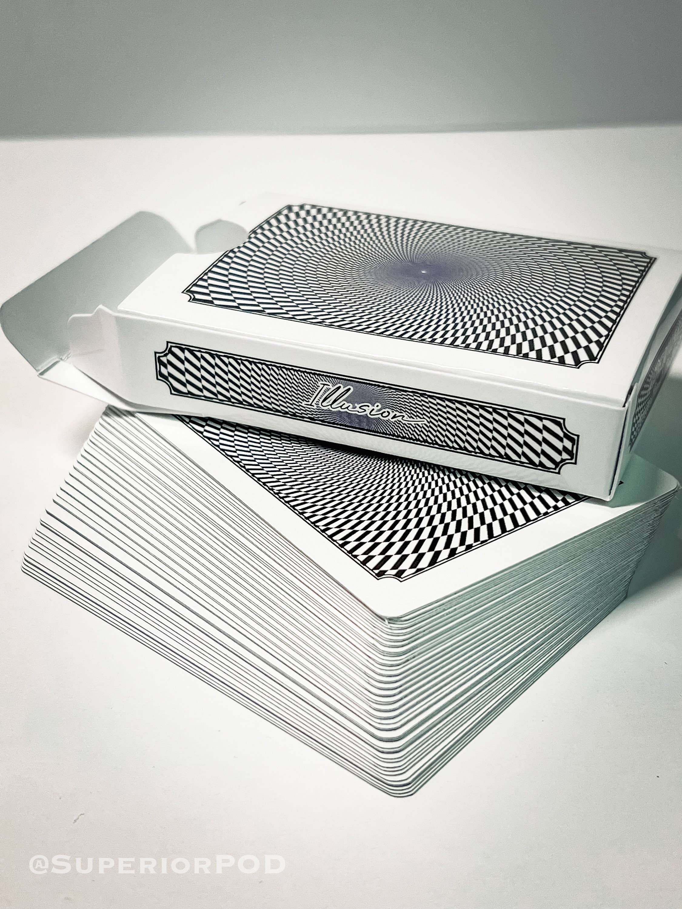 Superior Print on Demand - Wholesale Playing Cards - Optical ILLUSION Black & White Playing Cards8